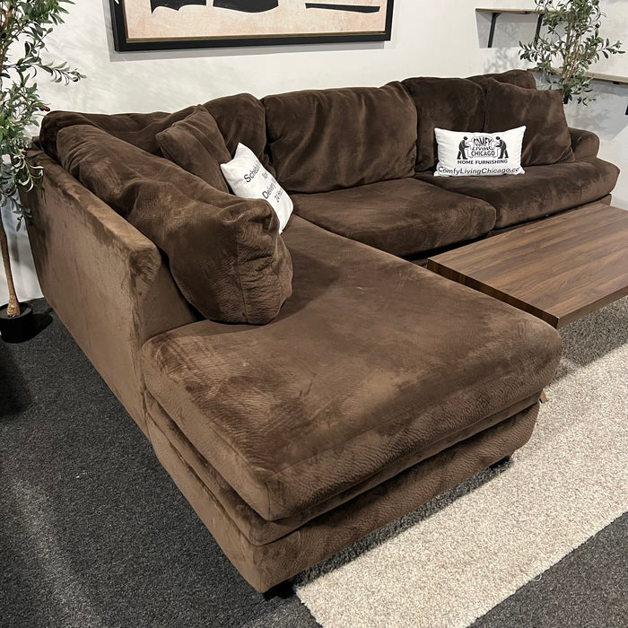 Caramel Two Piece Sectional Couch