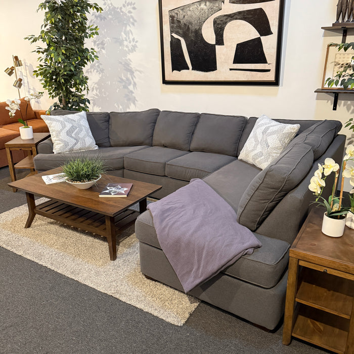 Walter E Smithe Sectional with Bumper Chaise & Cuddle Corner