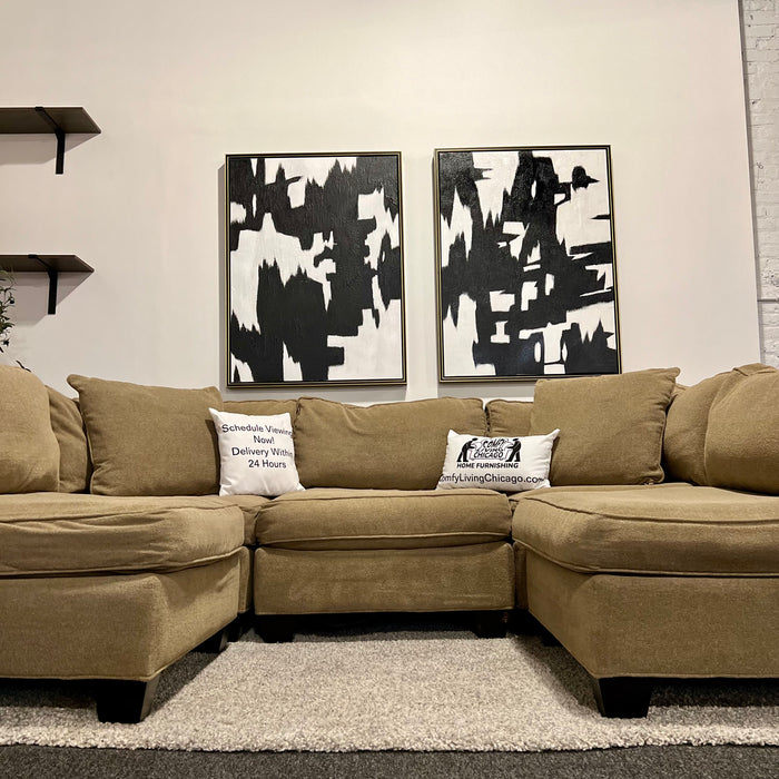 Beige Macy’s 5 Piece Modular Sectional Couch