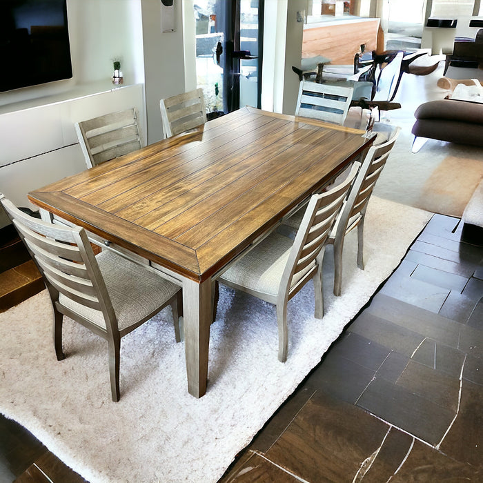 Traditional Style Dining Set In A Two-Tone Cherry Top With Gray