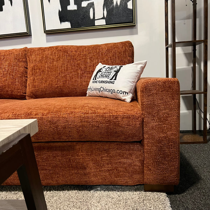 Joybird Orange Sectional with Bumper Chaise