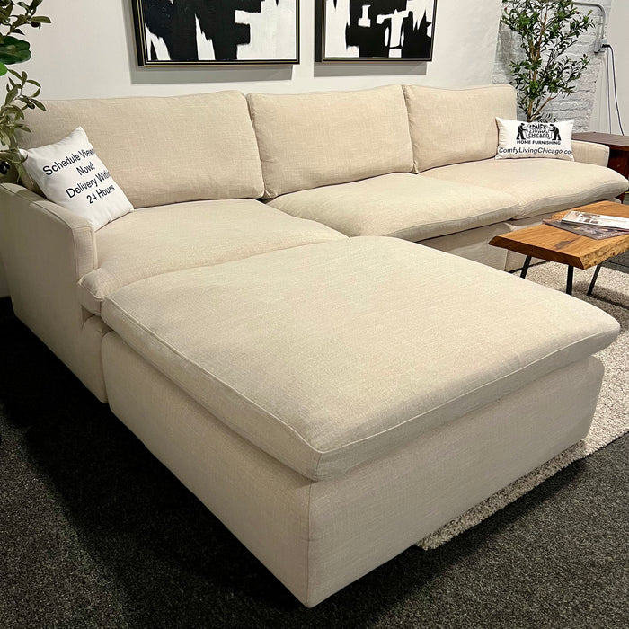 Modular 4pc Off white Sectional Cloud Couch