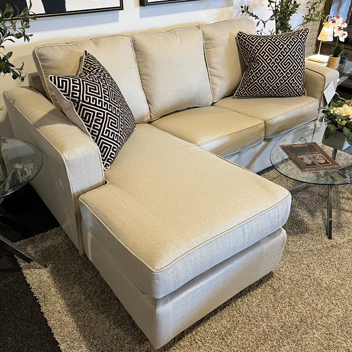 Cream Sleeper Sectional Couch with Reversible Chaise