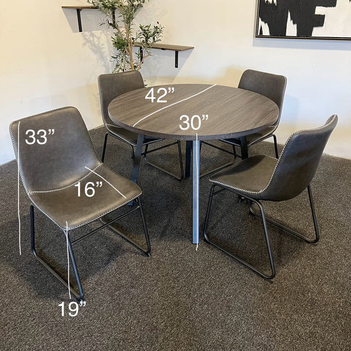 Contemporary Dining Set with Charcoal Gray Table Top