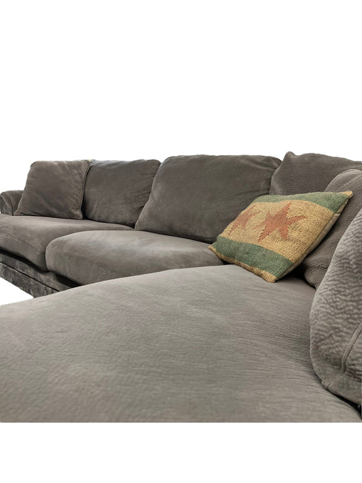 Super Comfy Gray Microfiber Sectional Couch with Right Chaise