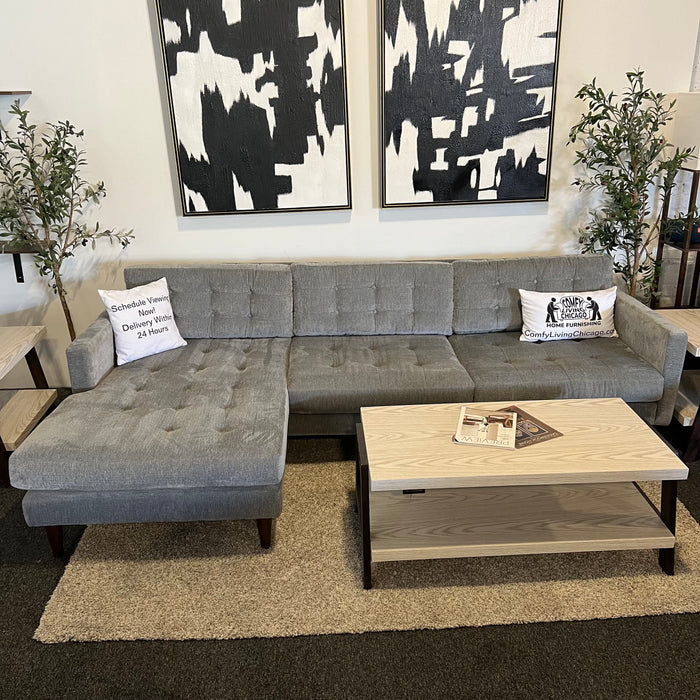 Joybird Sectional Couch with Reversible Chaise in Gray