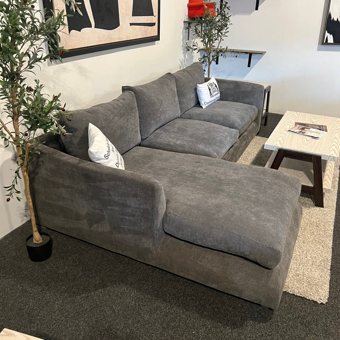 Mario Capasa Feathers Gray Two Piece Sectional Couch