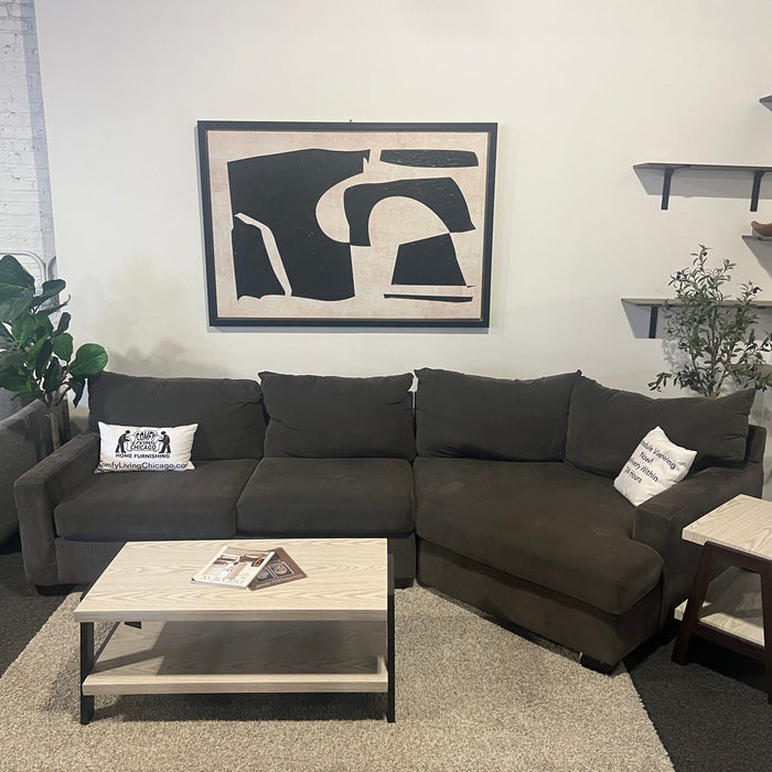 Gray Sectional Couch with Cuddle Corner Chaise