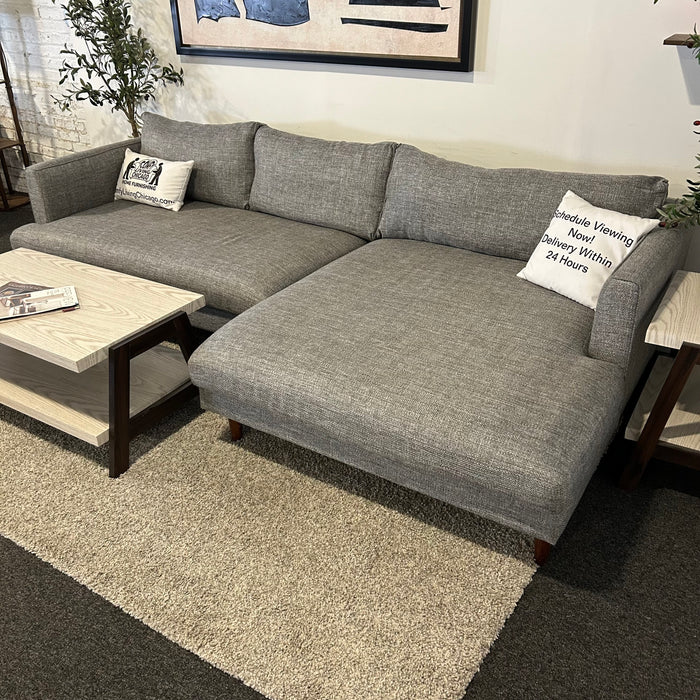 Jonathan Louis Two Piece Sectional Couch in Gray