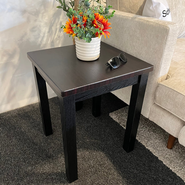 Contemporary Couch and Side Table Set in Black Finish