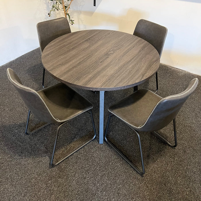 Contemporary Dining Set with Charcoal Gray Table Top