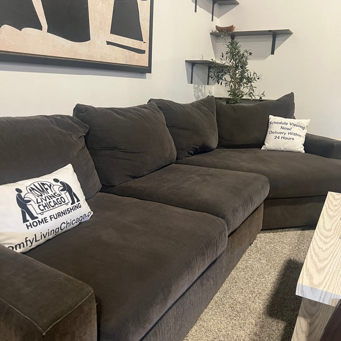 Gray Sectional Couch with Cuddle Corner Chaise