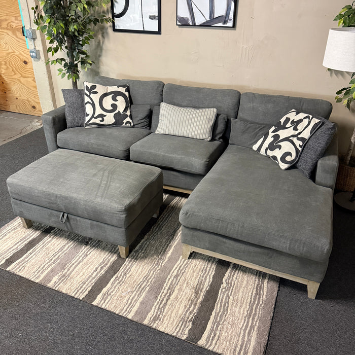Sectional Sofa with Storage Ottoman