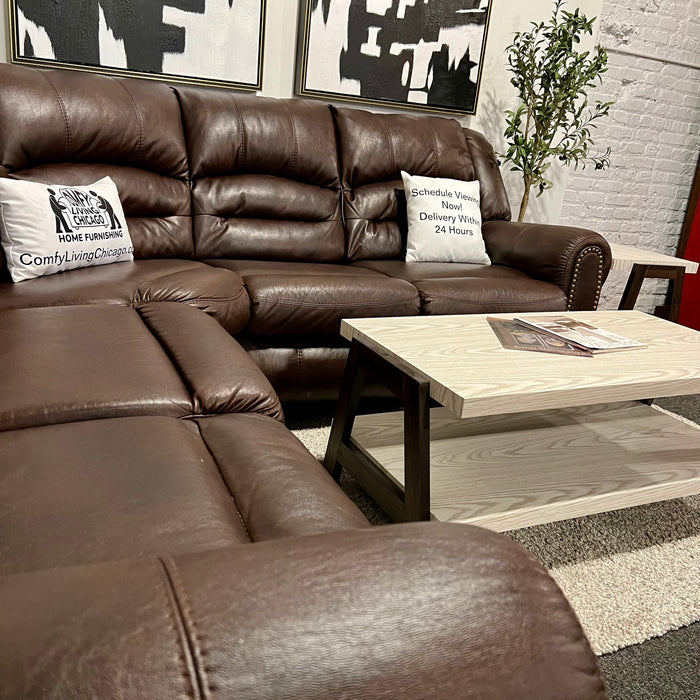 Ashley Manzanola Leather 2 Piece Reclining Sectional