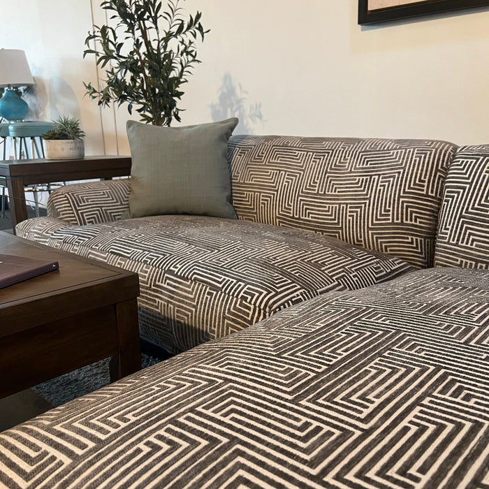MCM Patterned Two Piece Sectional Sofa