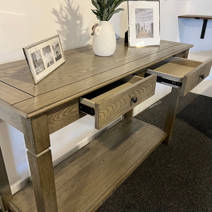 Wooden Coffee Table and Side Table Set with Drawers