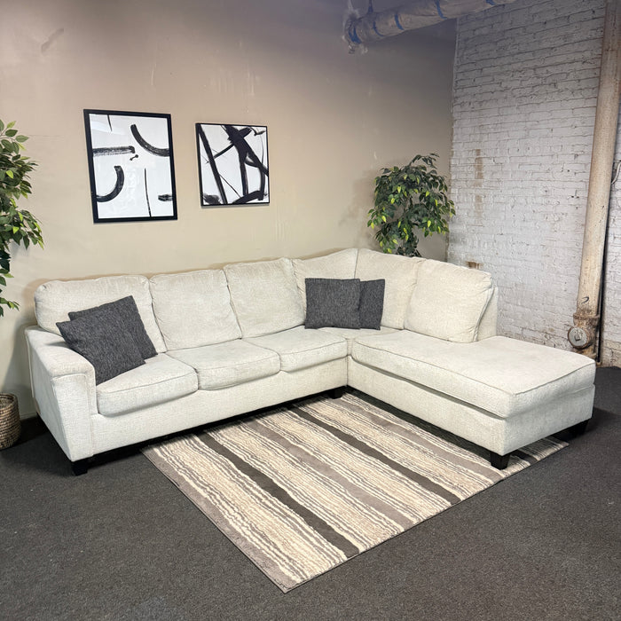 Cream Sectional with Bumper Chaise