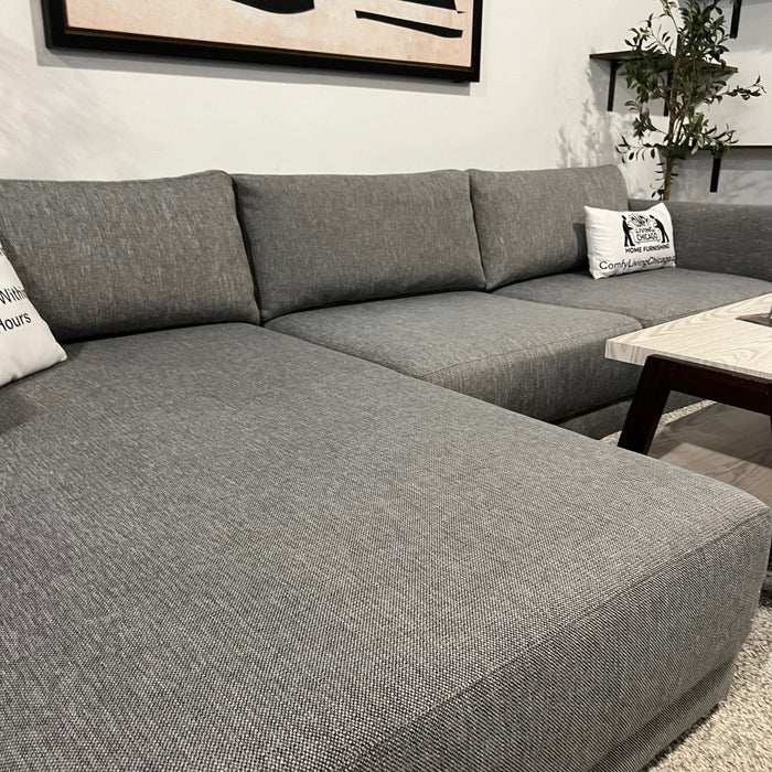 Joss and Main Astra Two Piece Sectional Couch in Gray