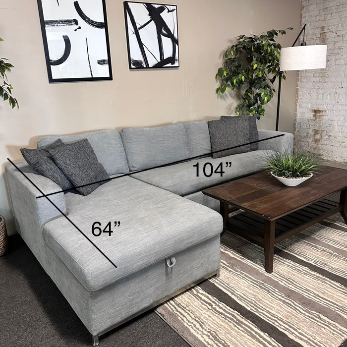 West Elm Sleeper Sectional with Storage Chaise