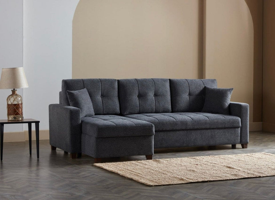 Mocca Sleeper Sectional with Storage Chaise