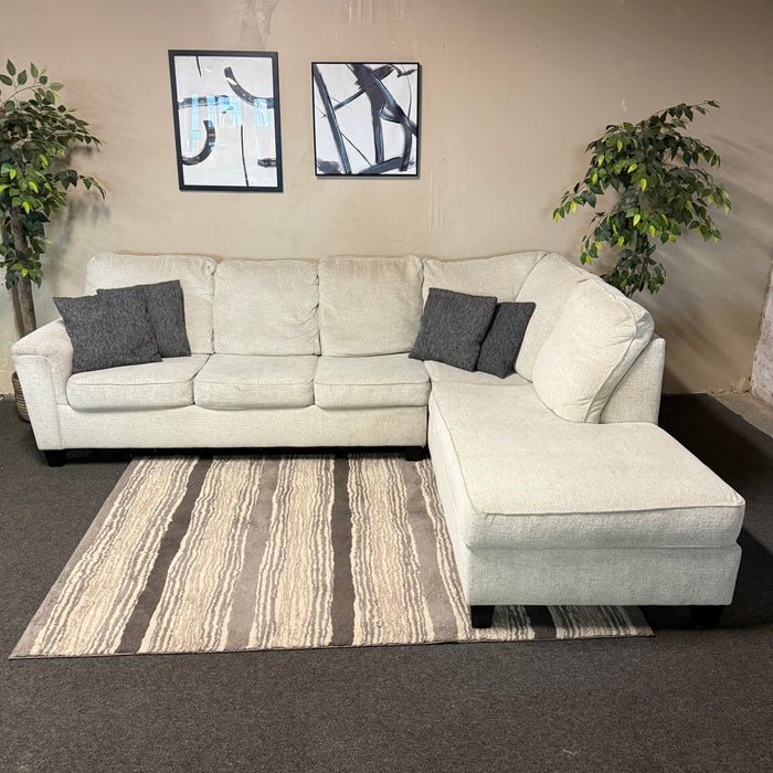 Cream Sectional with Bumper Chaise