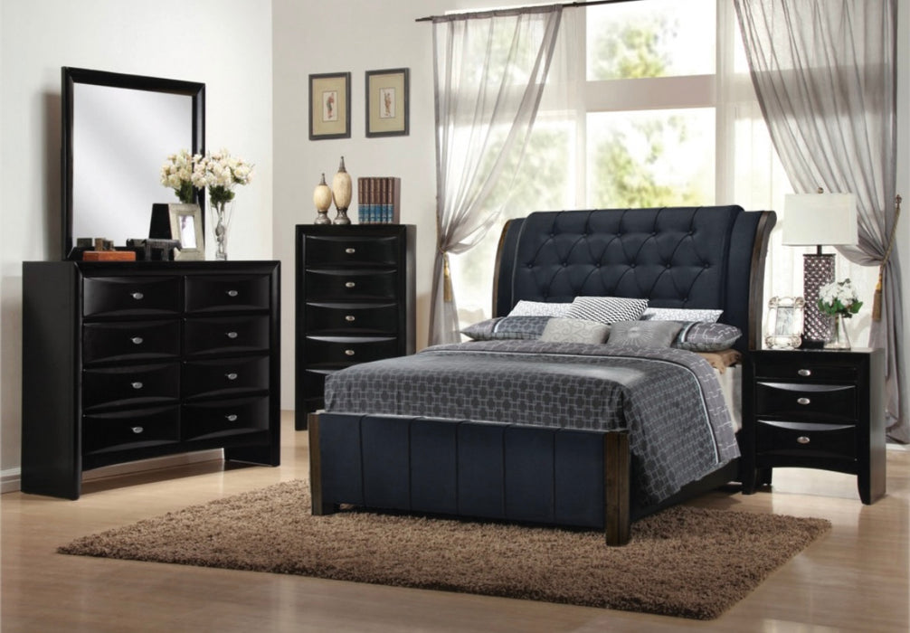 Contemporary Style Bedroom Set in a Black Finish