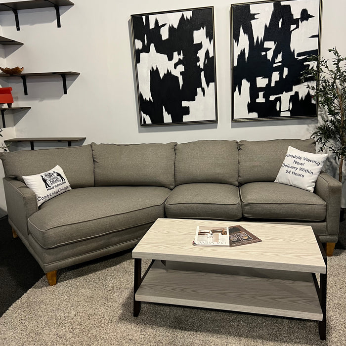 Rowe Furniture Gray Sectional with Cuddle Corner