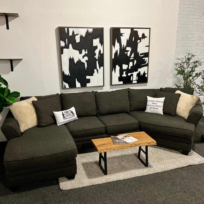 Charcoal Gray Maxhomes 3pc sectional couch with cuddle corner chaise