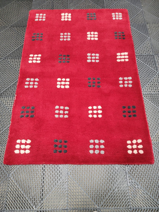 Red Wool 70x40 Area Rug