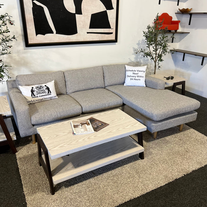 West Elm Sectional with Reversible Chaise in Gray