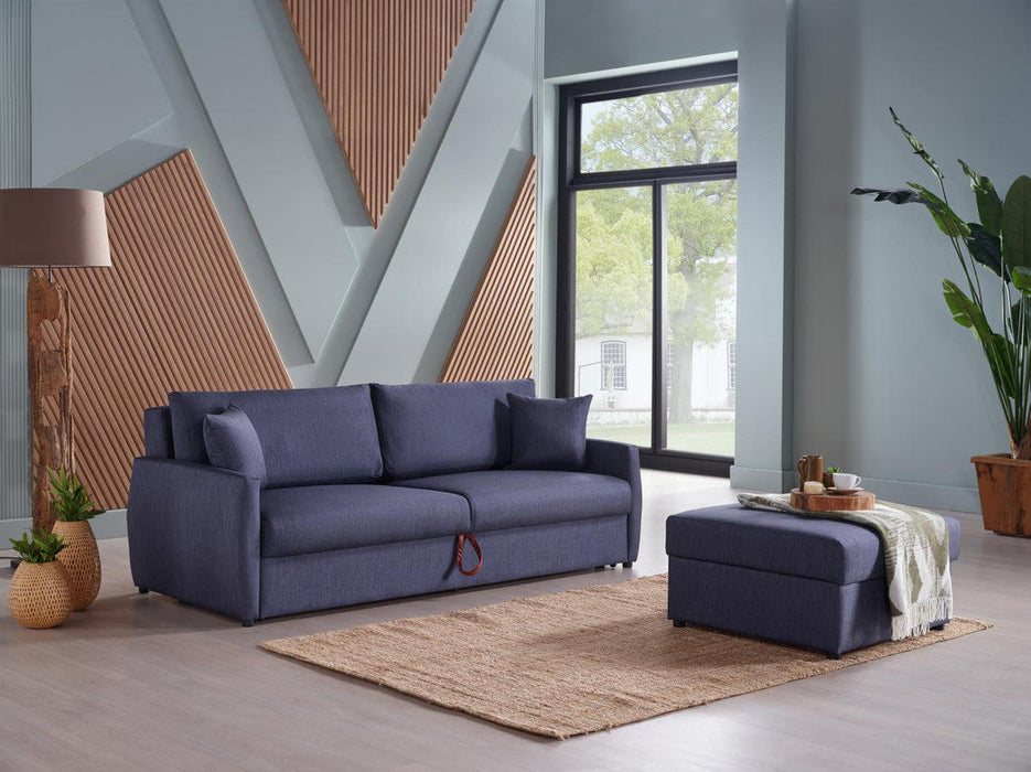 Emma 3 Seat Sleeper Sofa (Bell B.Dark Navy) 3 Pieces by Bellona