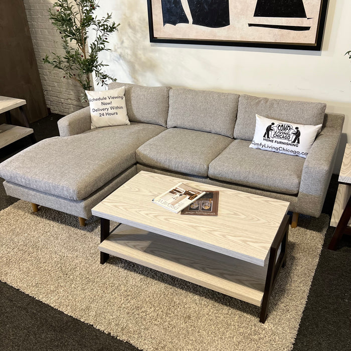 West Elm Sectional with Reversible Chaise in Gray