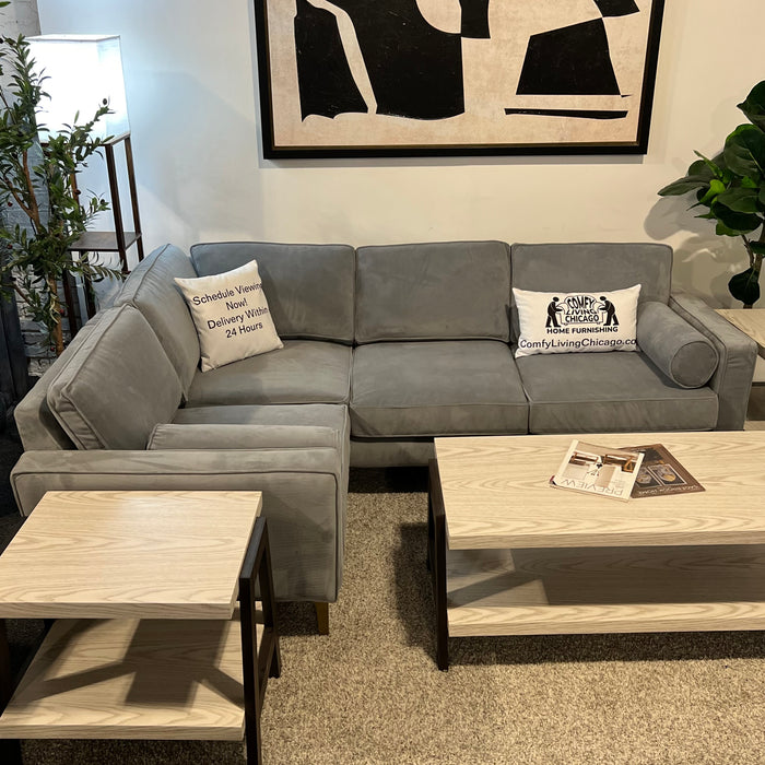 Burrow Nomad Modular Corner Sectional In Velvet Gray