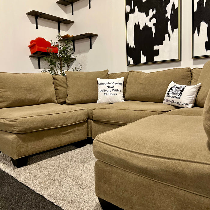 Beige Macy’s 5 Piece Modular Sectional Couch