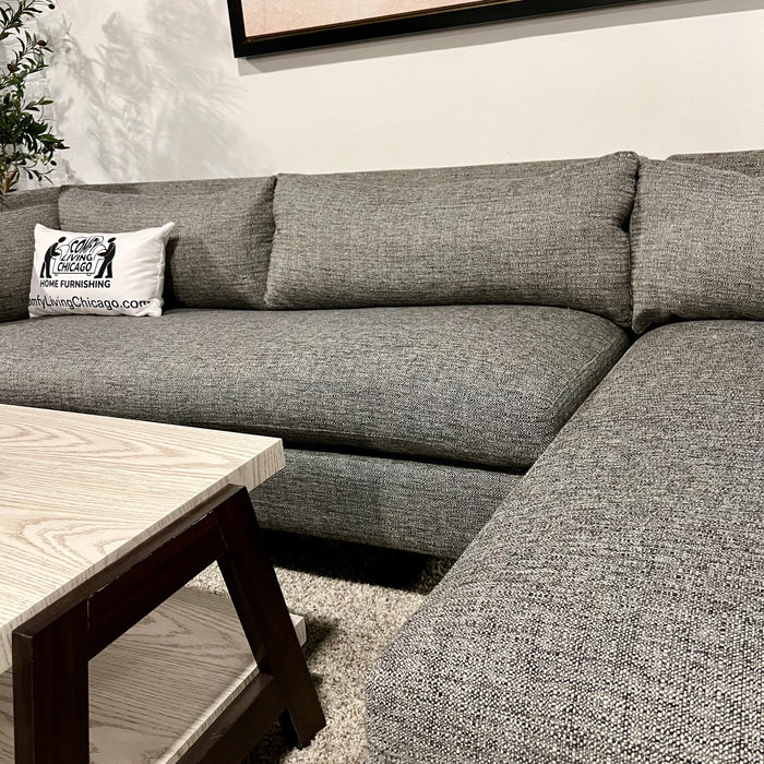 CB2 Decker 2 Piece Sectional Couch in Gray