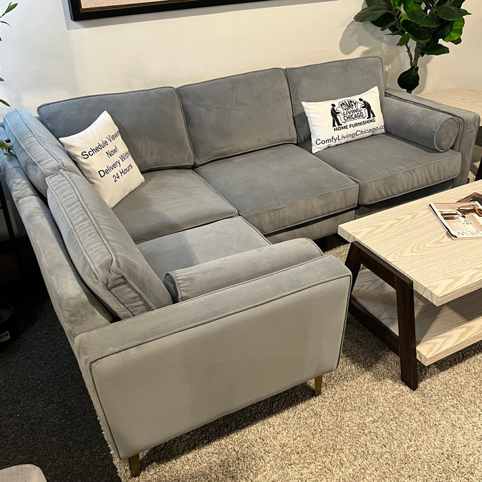 Burrow Nomad Modular Corner Sectional In Velvet Gray