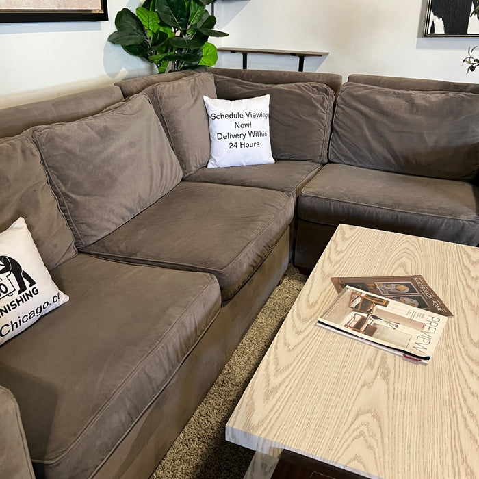 West Elm Three Piece Corner Sectional in Gray