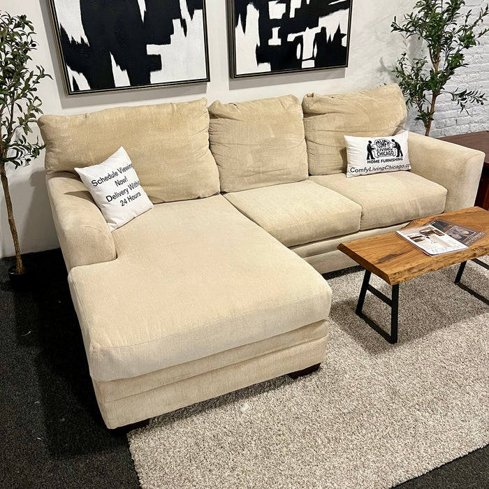 Cream Ashley 2 Piece Sectional Couch with Chaise