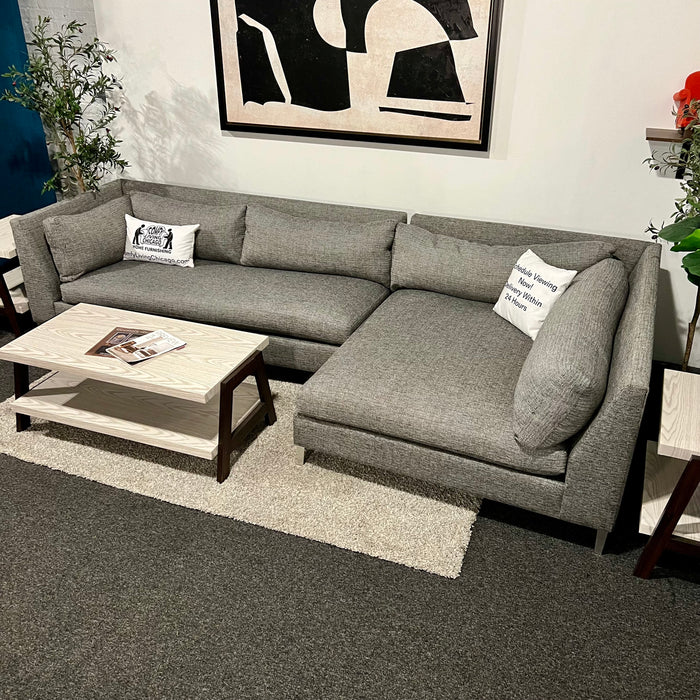 CB2 Decker 2 Piece Sectional Couch in Gray