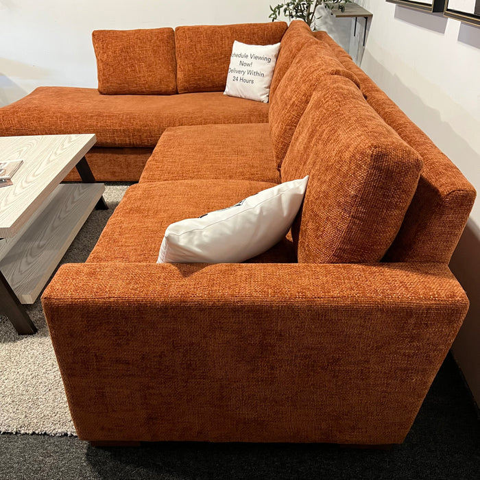 Joybird Orange Sectional with Bumper Chaise