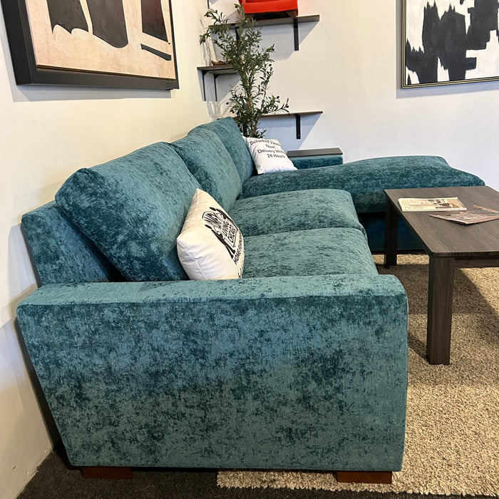 Joybird Anton Sectional Couch in Aqua Blue