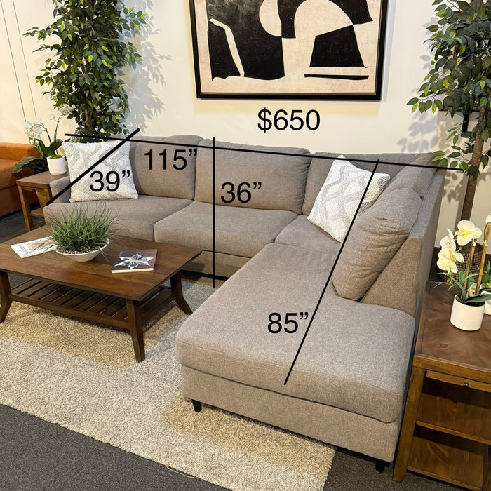 Sectional Sofa with Bumper Chaise