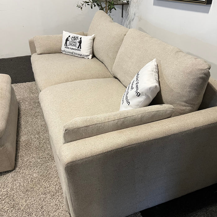 Cream Sofa with Ottoman