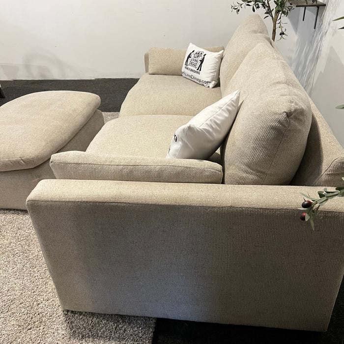 Cream Sofa with Ottoman