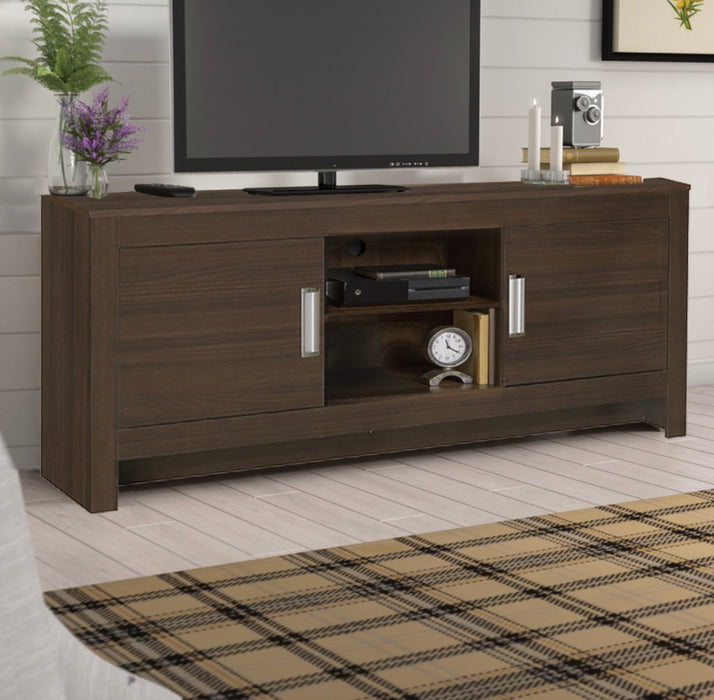 Large TV Stand in Brown Finish