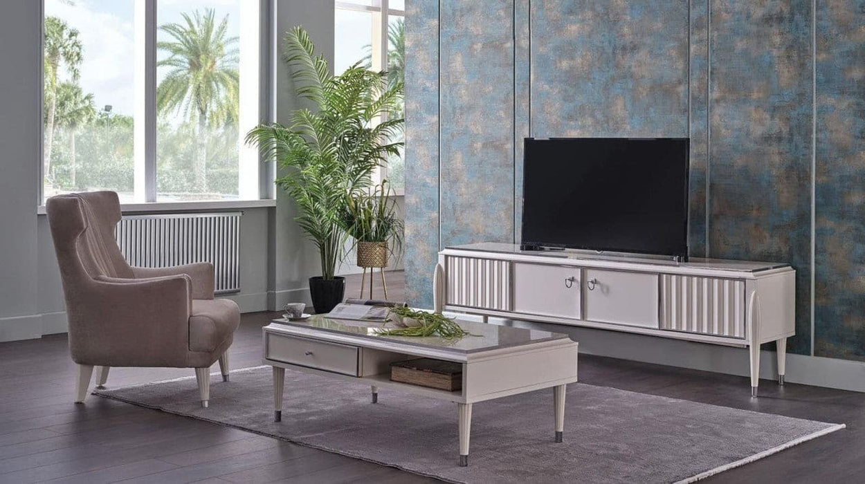 Gravita Tv Stand Ivory Leg	 by Bellona