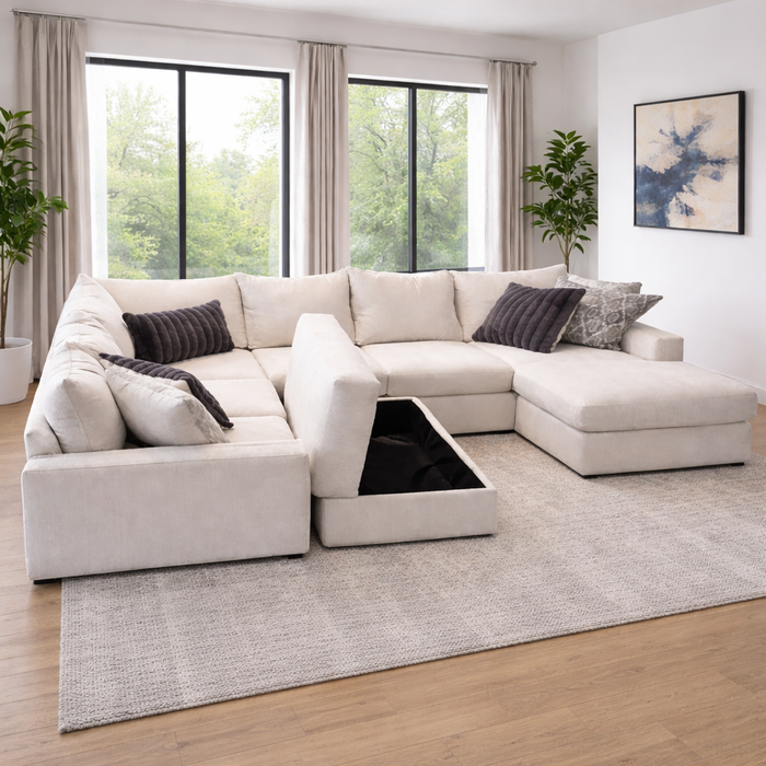 Sierra U Shape Sectional in Cream