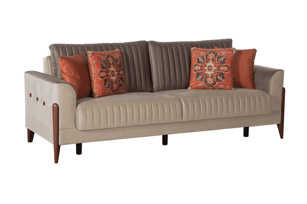 Piero 3 Seat Sleeper Sofa (Hande Beige) by Bellona