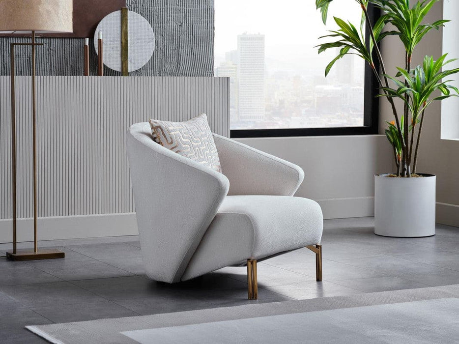 Veronica Accent Chair (Perla Cream Main/Almira Gold)	 by Bellona