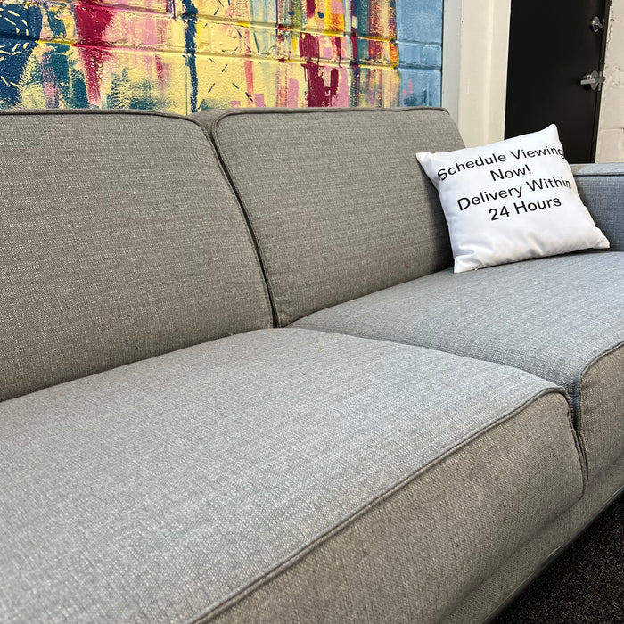 Agata Light Grey Woven Fabric Sectional Sofa